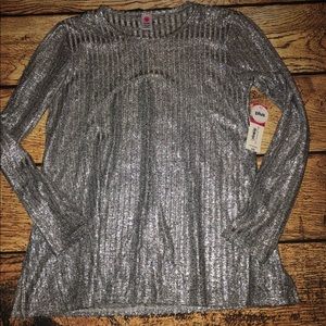 Total Girl silver long sleeve shirt NWT